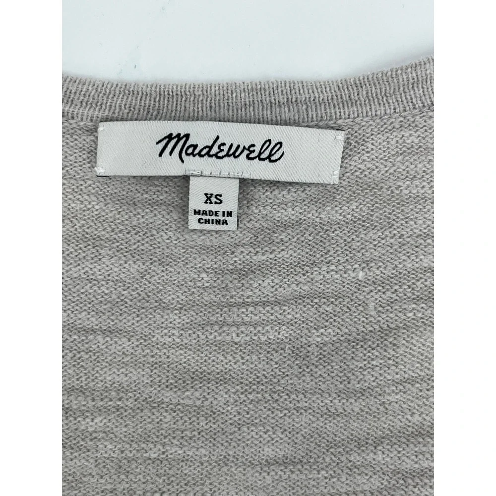 Madewell Womens XS Heather‎ Gray Cotton Blend Open Front Pocket Cardigan Sweater